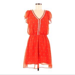 Maison Jules Flutter Sleeve Heart Printed Dress